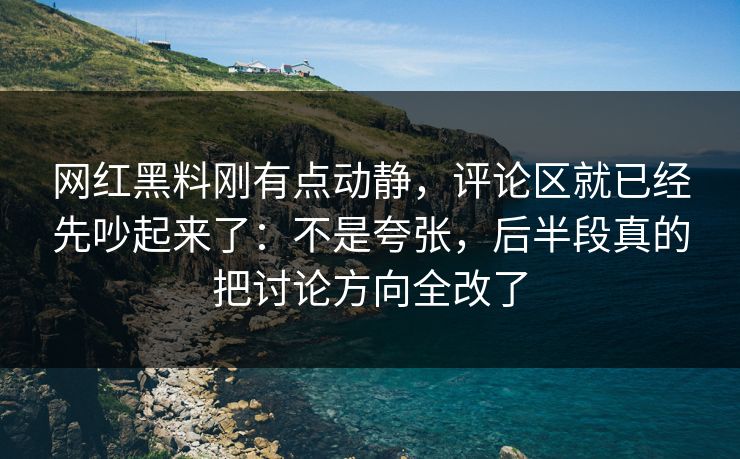 网红黑料刚有点动静，评论区就已经先吵起来了：不是夸张，后半段真的把讨论方向全改了
