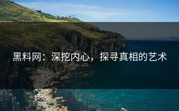 黑料网：深挖内心，探寻真相的艺术